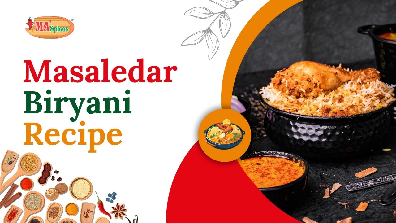Follow this aromatic Masaledar Biryani recipe with basmati rice, spices, meat, and veggies layered and steamed to perfection.